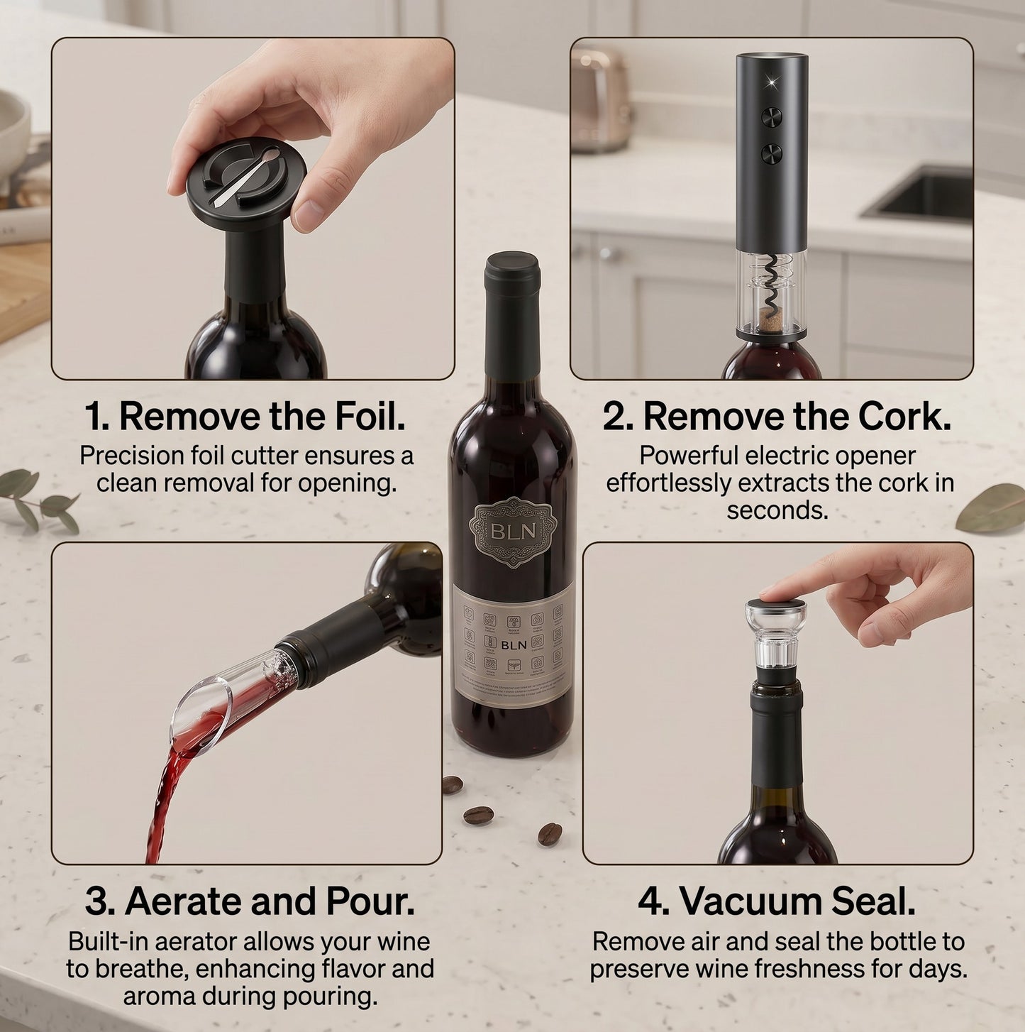 Electric Wine Bottle Opener (The BALLON Pack)